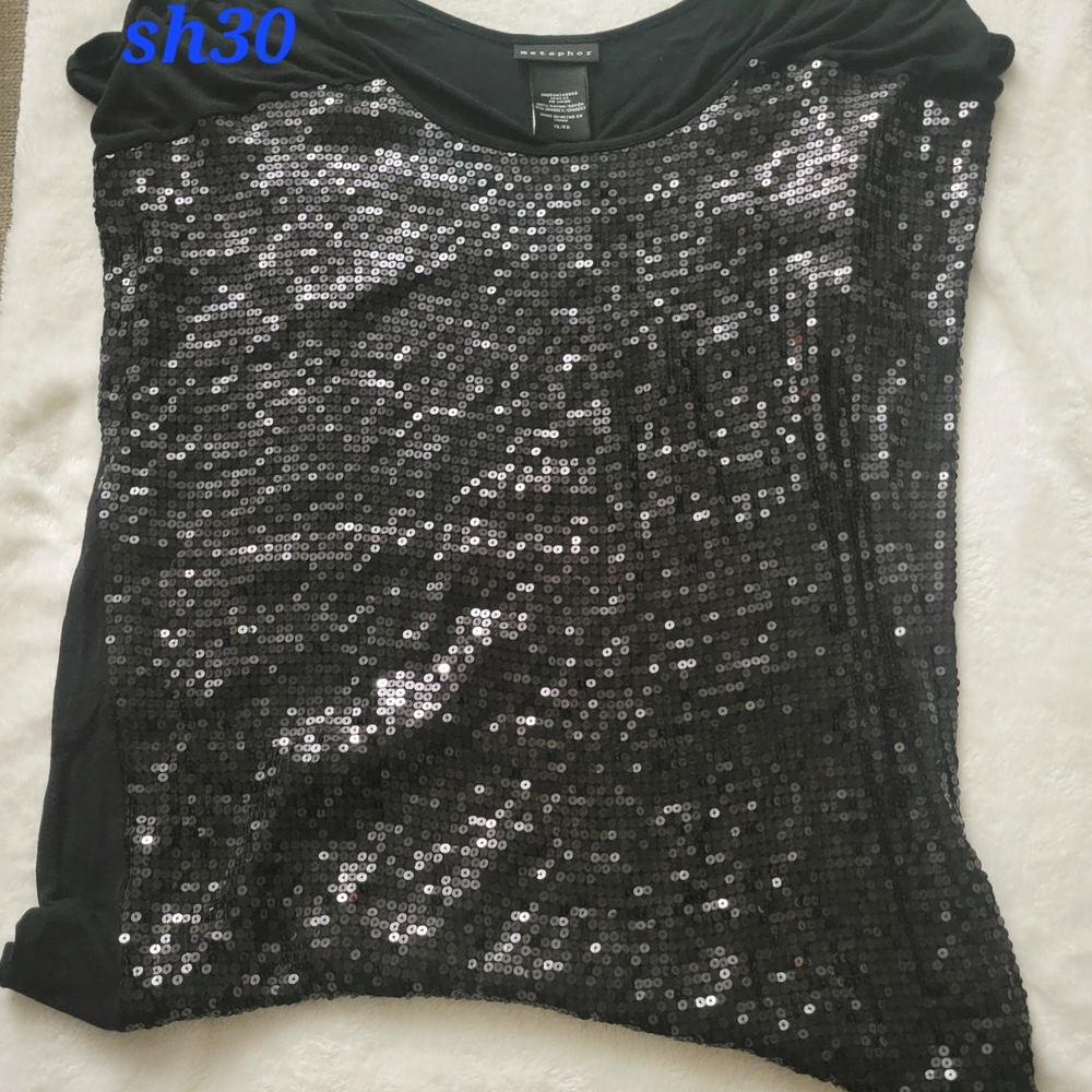 Sh30 Black Sequin Women's Top